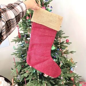 Wondershop Festive Red Burlap Stocking Target Wondershop Red Gold Sparkle Glitte